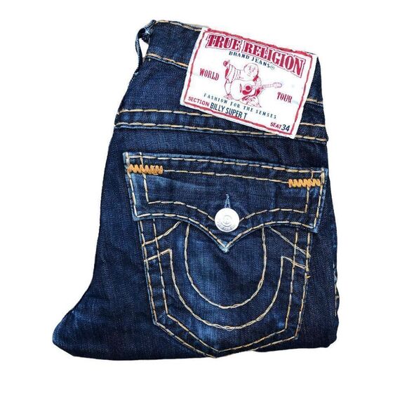 Vintage True Religion Jeans Size 28 BILLY SUPER T Blue - Picture 7 of 10